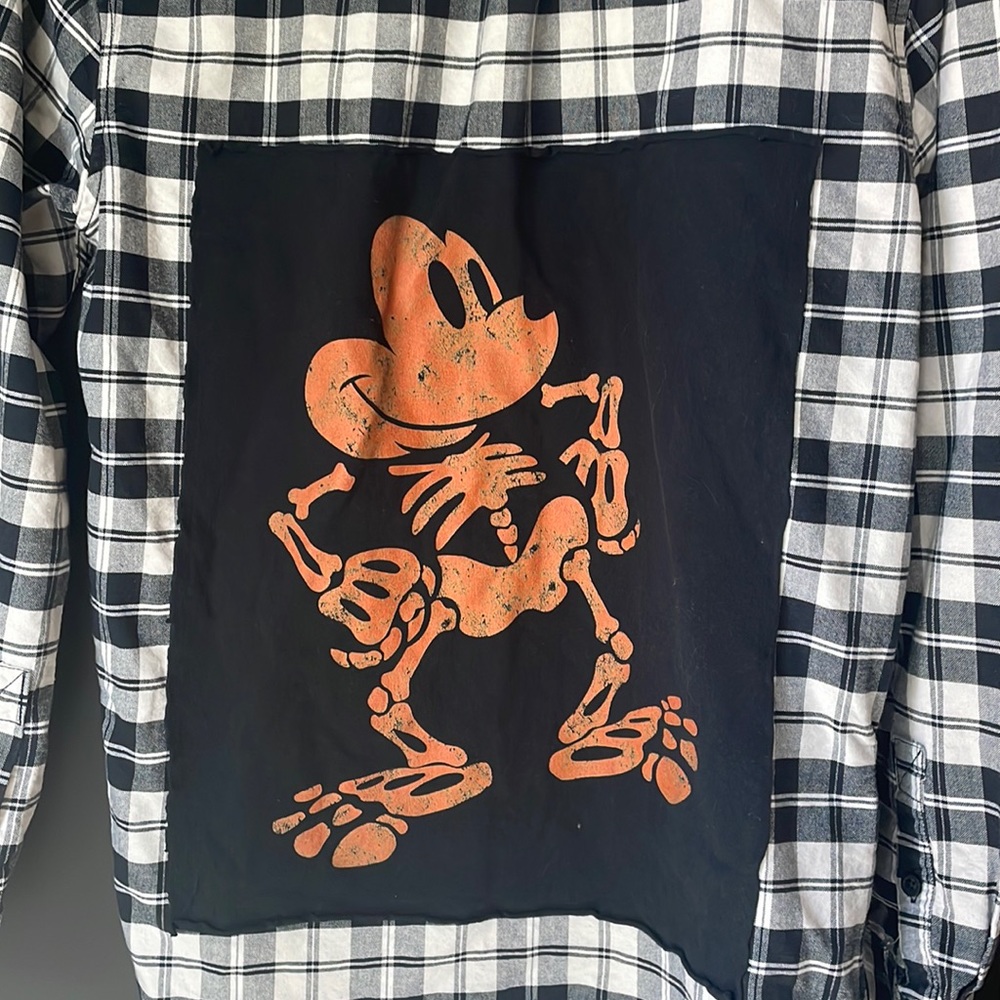 Halloween Disney Mickey Mouse Upcycled flannel